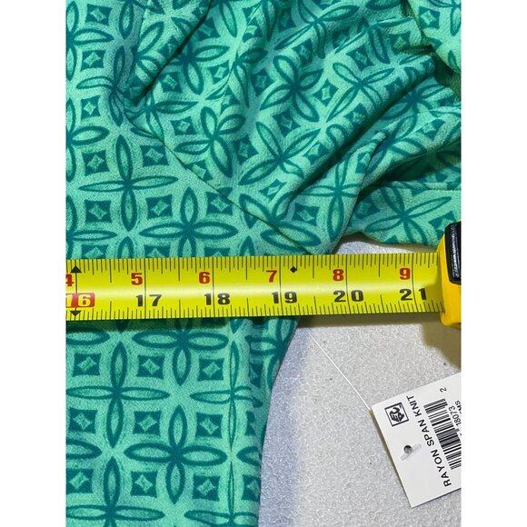 JM Collection Size Small Rayon Span Knit Square Neck Top Neo Jade - Picture 6 of 9